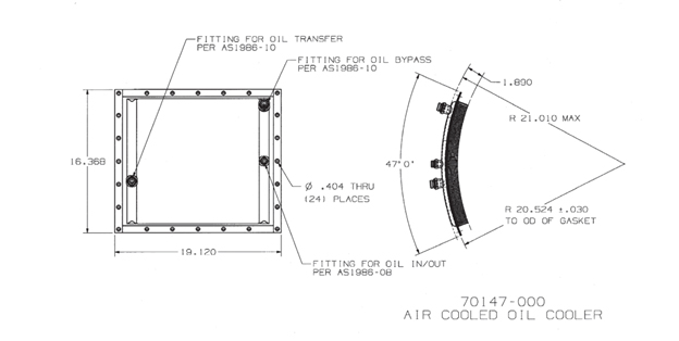 Air cooled Oil Cooler for aircraft diagram from Hughes-Treitler