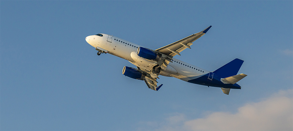 Commercial Plane in a blue sky